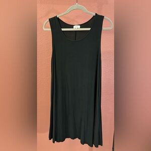 Black Sleeveless Piko Mini Dress | small